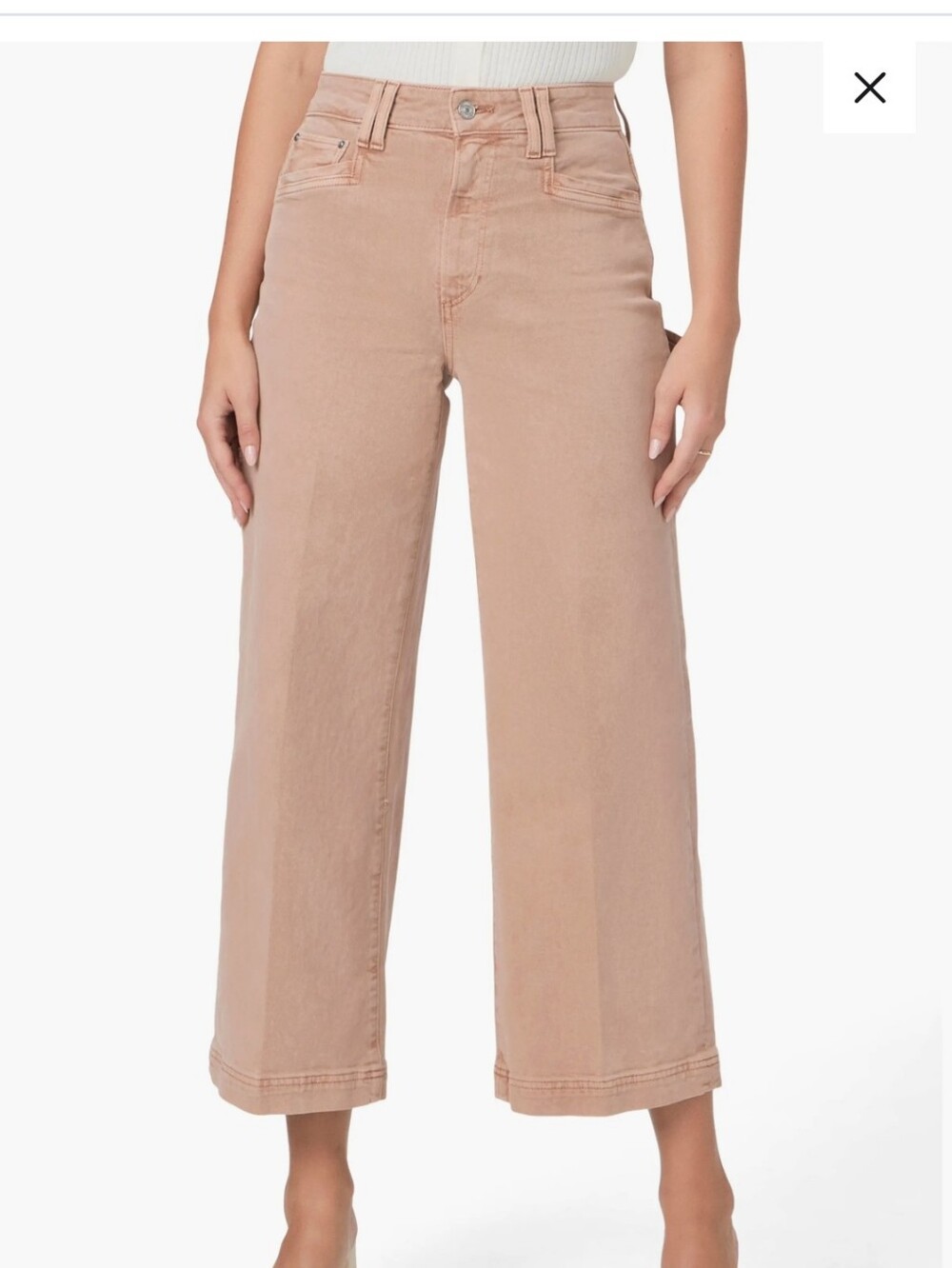 PAIGE Anessa Carpenter Dried Rose Wide Leg Crop Pants Size 27 NWT